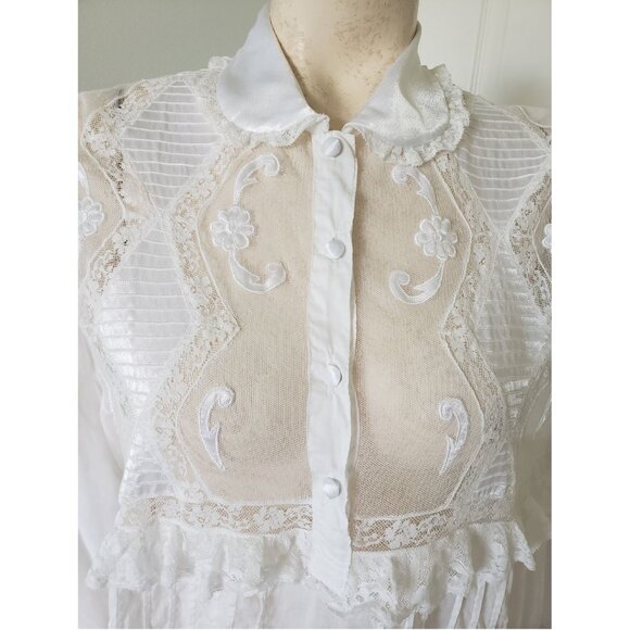 Vintage Eatons MADE IN ITALY long nightgown 100% cotton LARGE - Picture 5 of 9